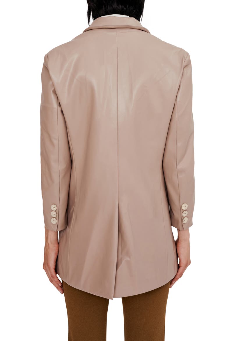 Demi Faux Leather Blazer, Alternate, color, BEIGE