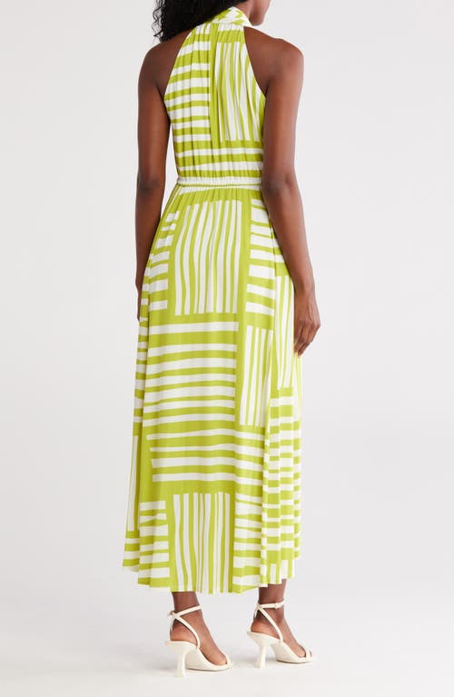 Calvin Klein Knot Front Maxi Dress In Green
