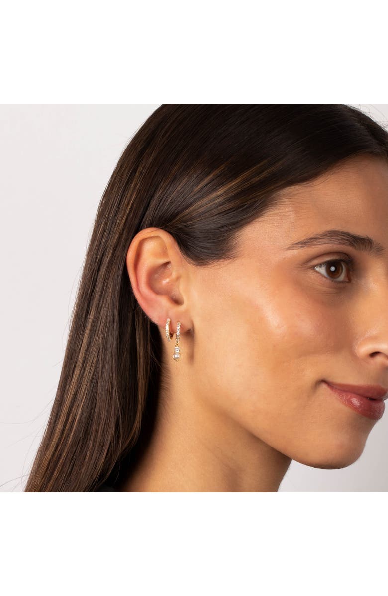 BY ADINA EDEN Dianty Pearl Huggie Earring Combo Set, Alternate, color, Pearl White