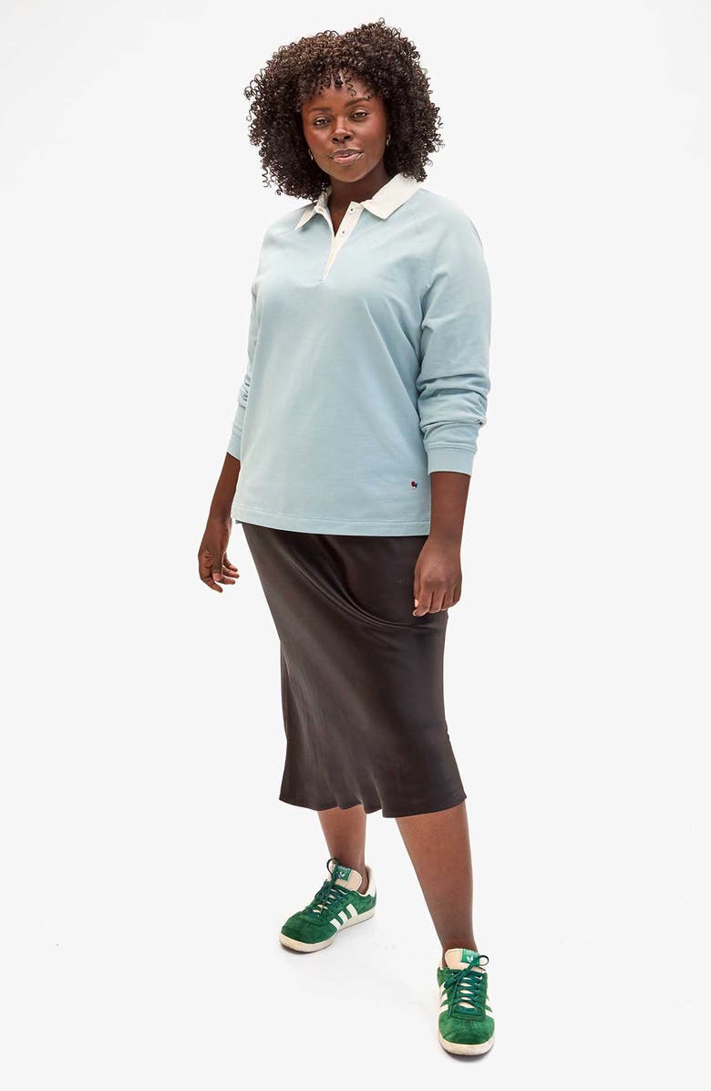 Clare V. Le Rugby Shirt, Alternate, color, Dusty Blue