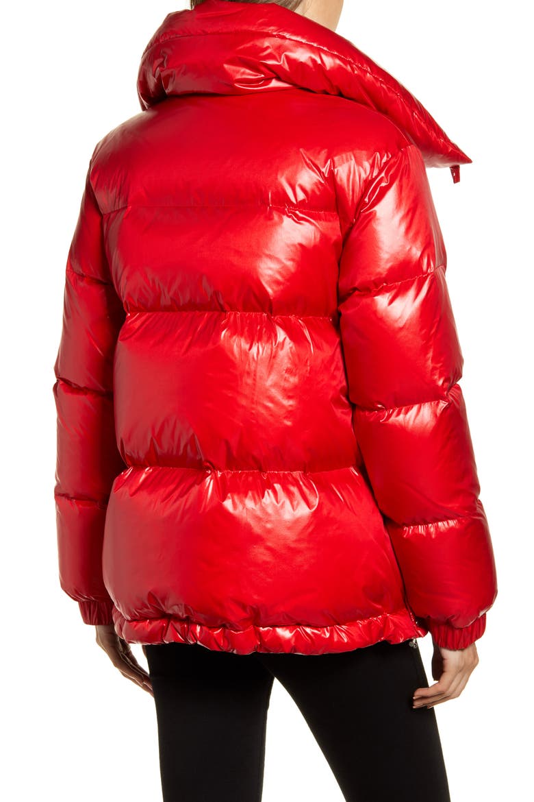 Alquippa Water Repellent Puffy Down Coat, Alternate, color, MARINE SCARLET