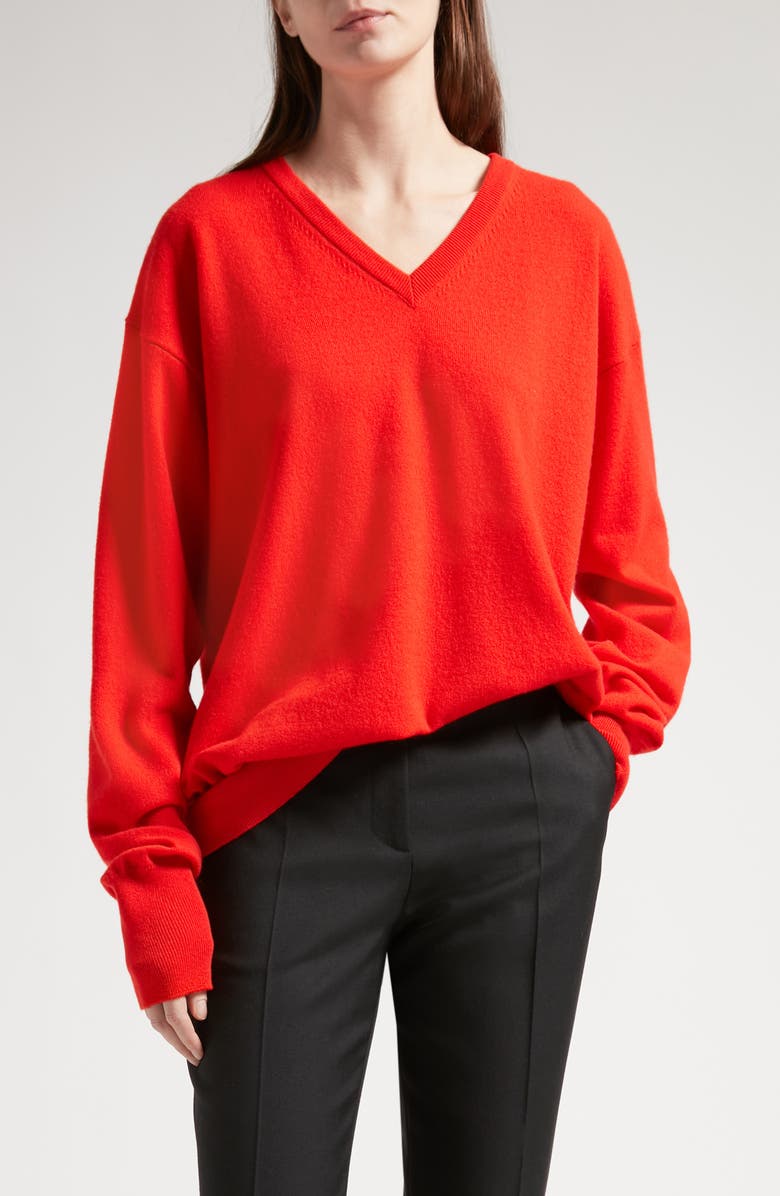 The Row Gracy V-Neck Cashmere Sweater, Main, color, 
