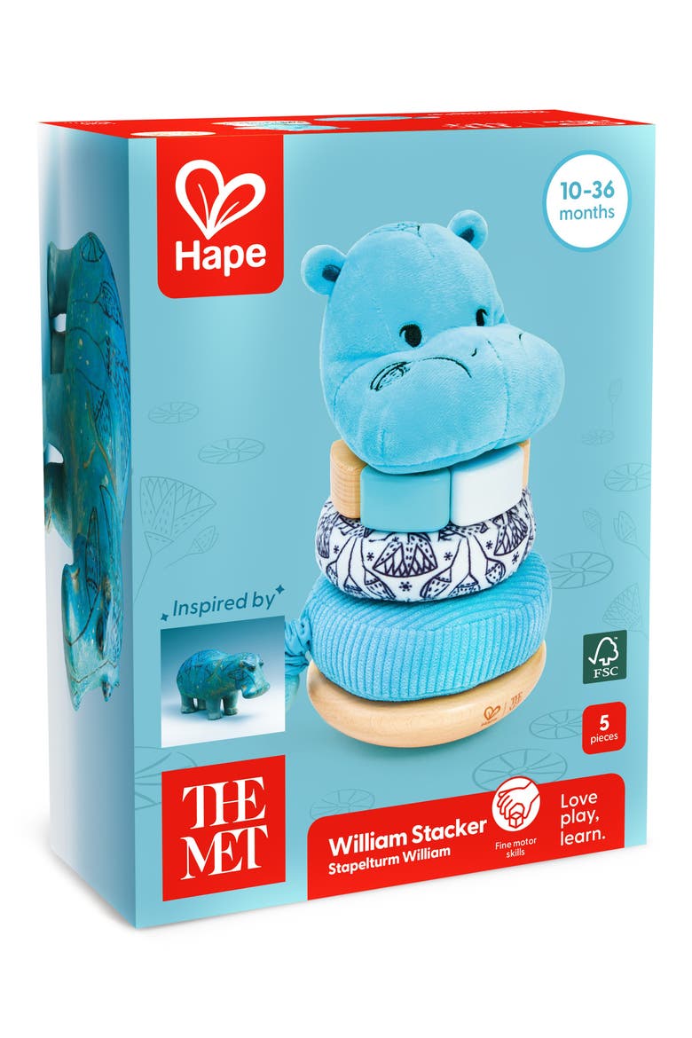 William the Hippo Stacker Toy, Alternate, color, MULTIPLECOLOR