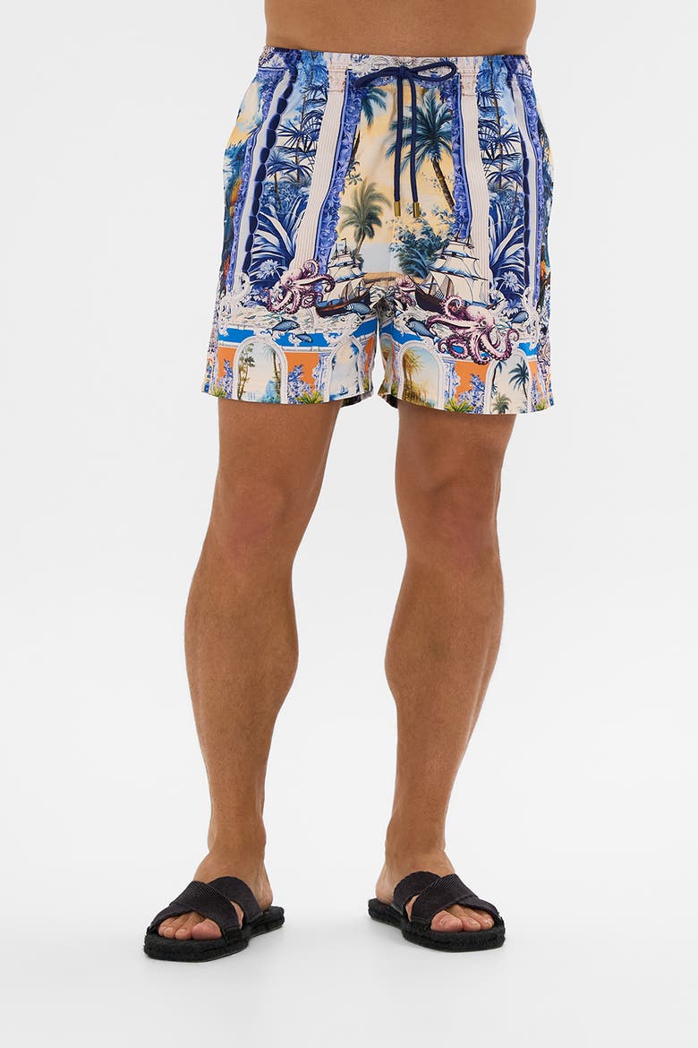 Mid Length Boardshort With Elastic Waist Song Of Saint Anthony, Alternate, color, Song Of Saint Anthony