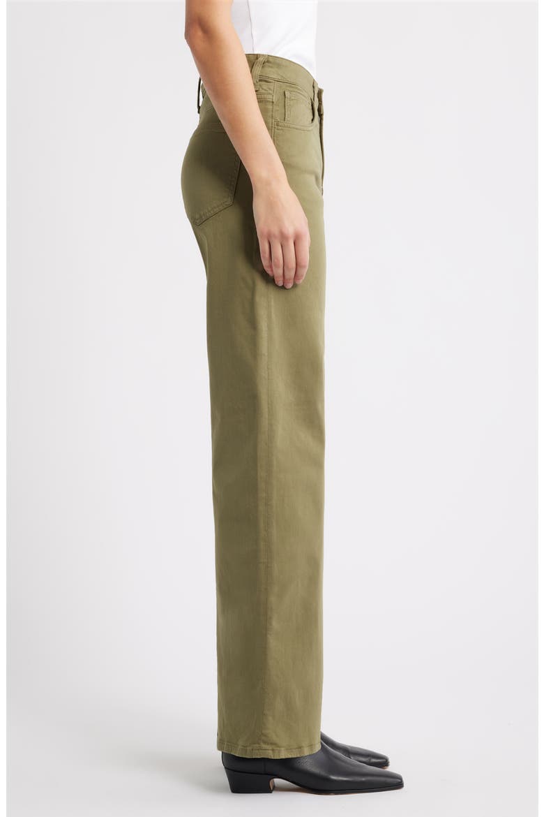 Alena High Waist Wide Leg Sateen Pants, Alternate, color, DARK OLIVE SATEEN