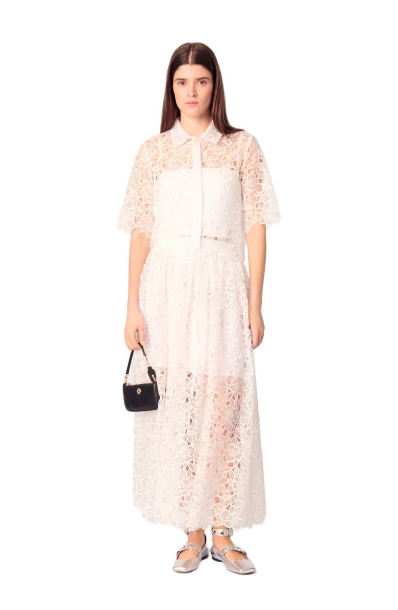 maje Floral lace maxi skirt, Alternate, color, 