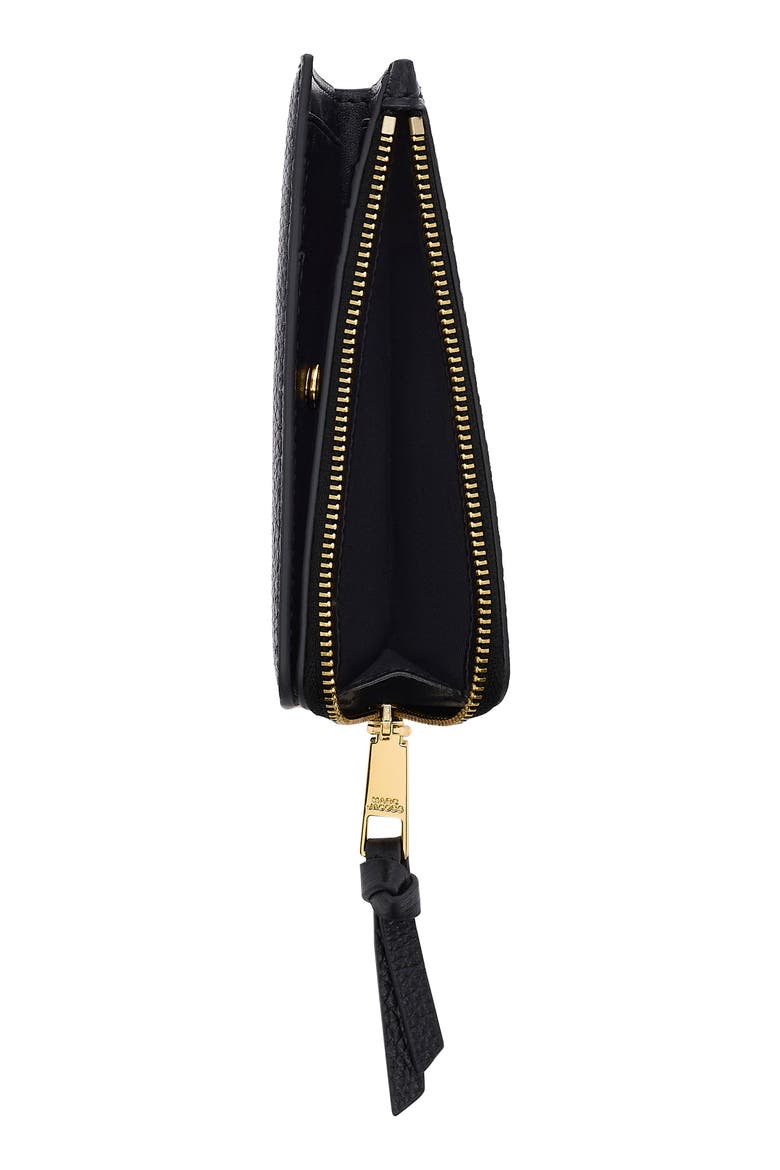 The Medium Flat Leather Wallet, Alternate, color, BLACK
