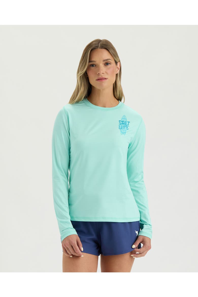 Mandala Surf  Performance Long Sleeve Tee, Main, color, LT ARUBA HEATHER