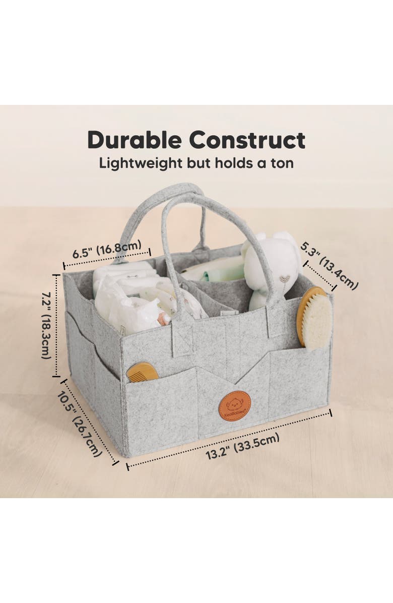 KeaBabies Original 2.0 Diaper Caddy, Alternate, color, Classic Gray
