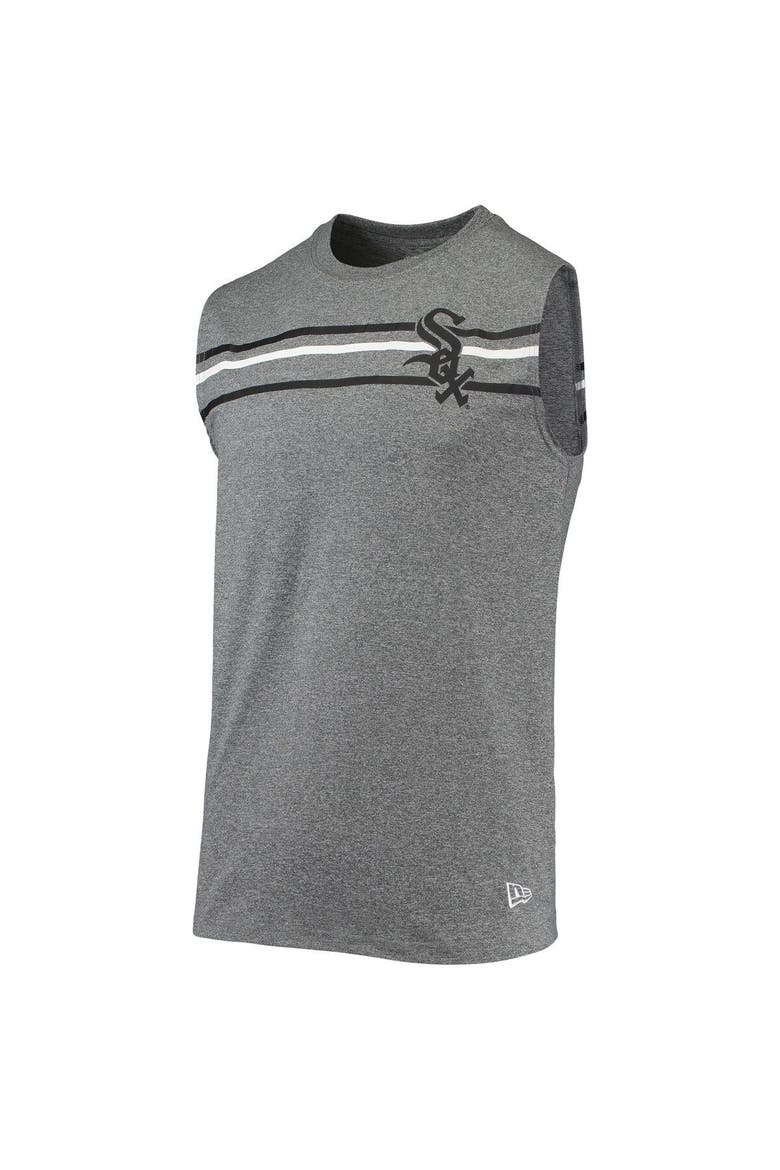 Men's New Era Heathered Gray Chicago White Sox Muscle Tank Top, Alternate, color, Gray