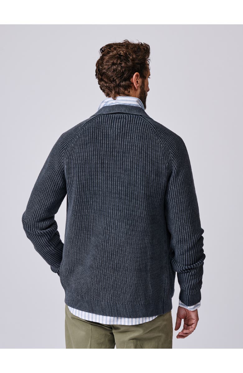 Aubin Martin Long Sleeve Collared Cardigan, Alternate, color, Navy