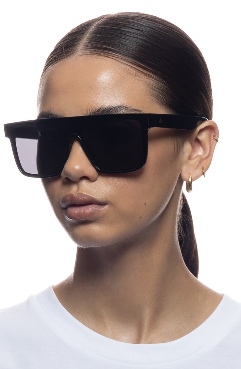 AIRE Ara 142mm Shield Sunglasses, Alternate, color, Shiny Black