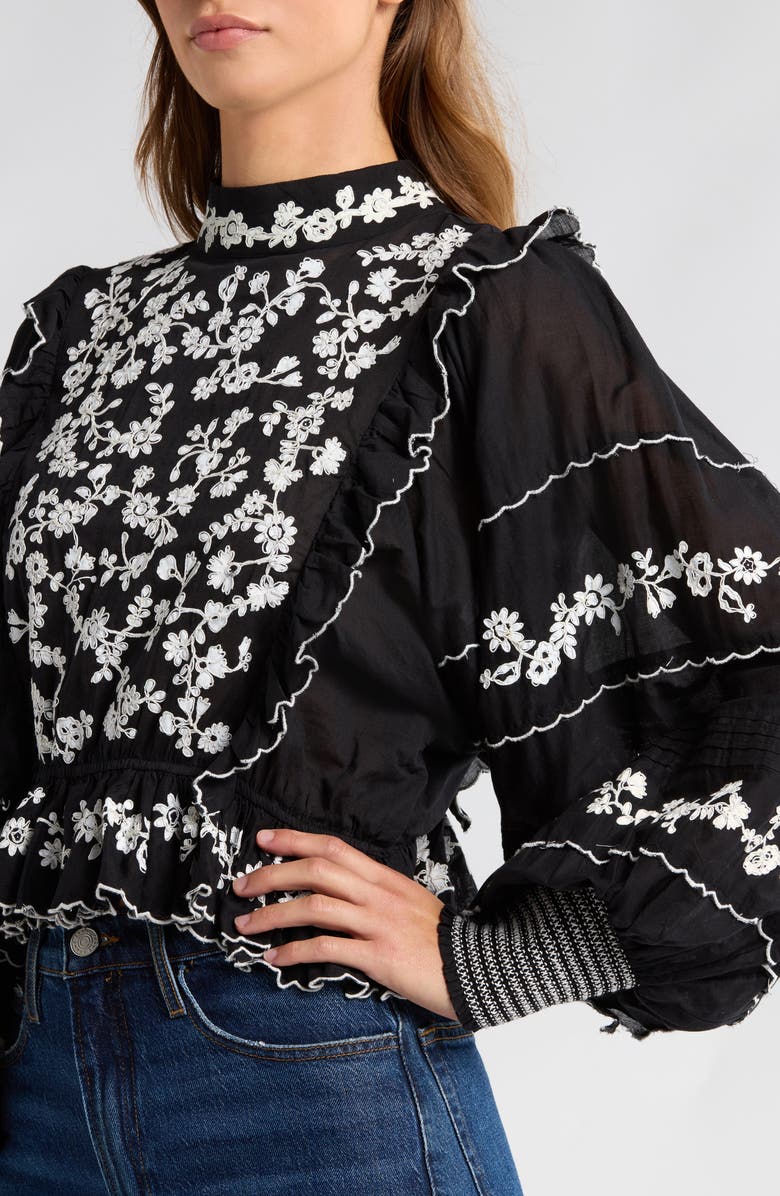 FARM Rio Embroidered Ruffle Top, Alternate, color, 