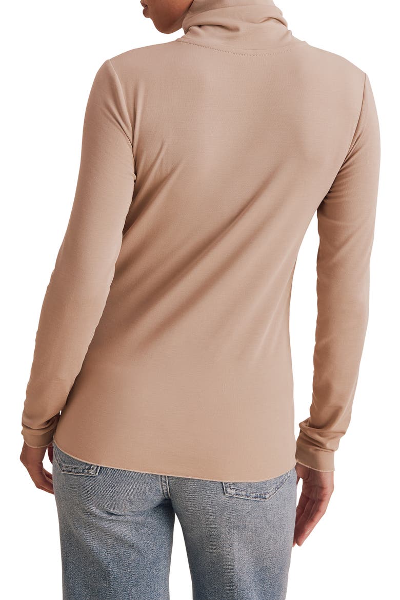 Stretch Modal Turtleneck Top, Alternate, color, PRALINE PINK