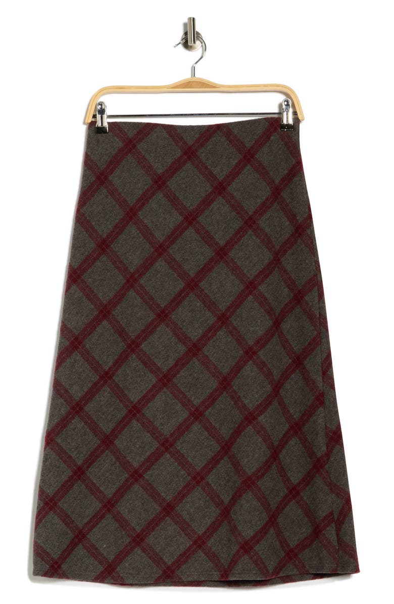 Renee C Plaid Knit Pencil Skirt, Alternate, color, Charcoal