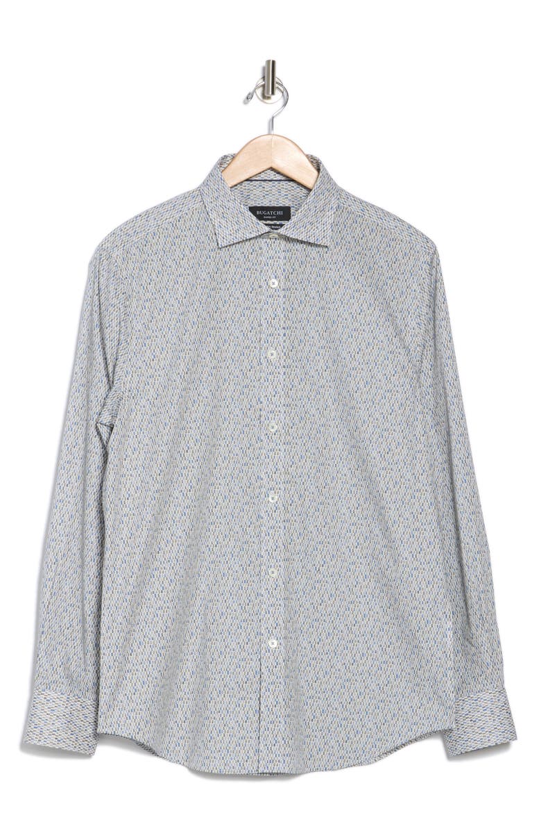 Bugatchi Axel Shaped Fit Stretch Button-Up Shirt, Alternate, color,