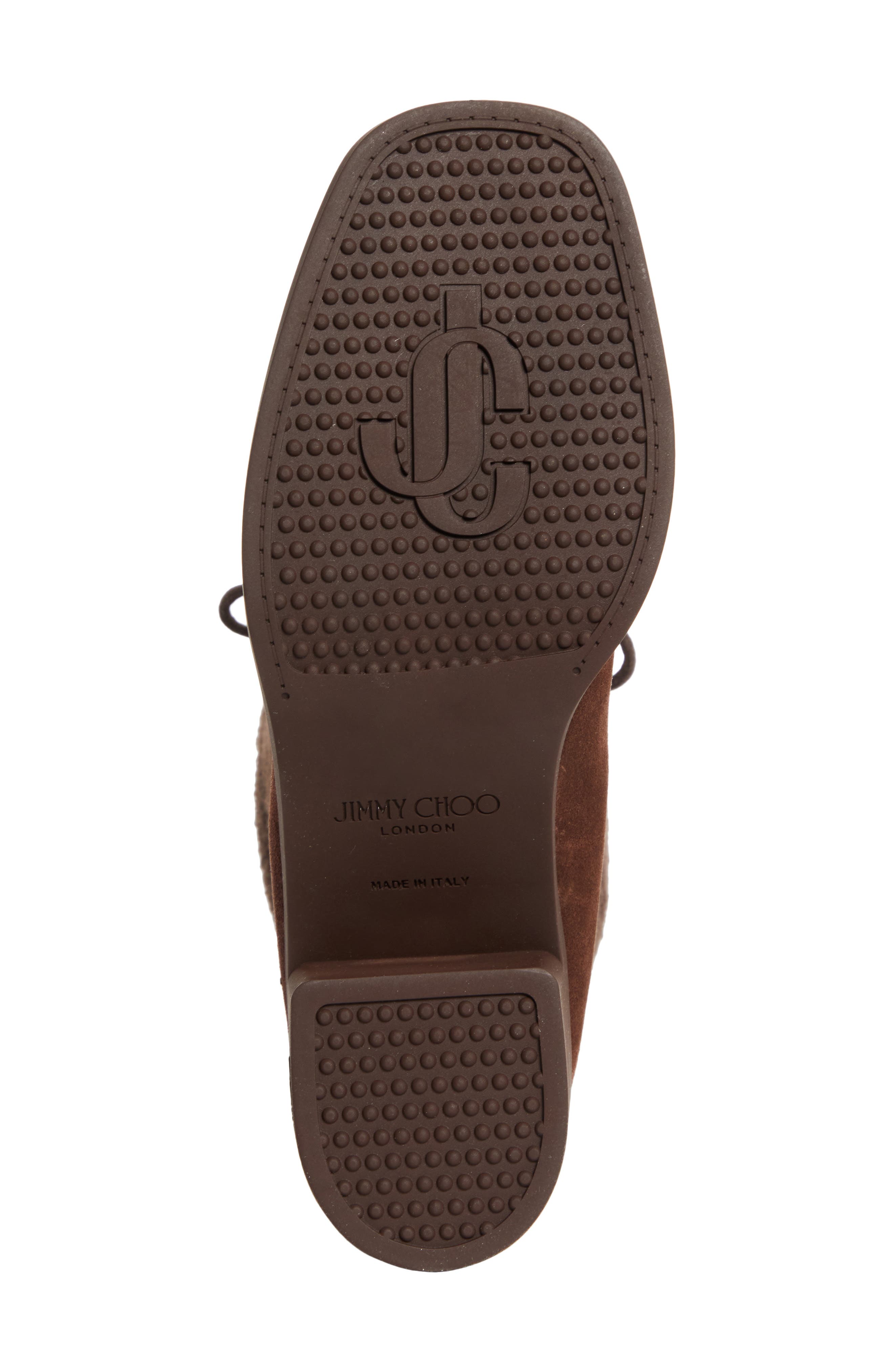 Jimmy Choo Hali Genuine Shearling Lined Bootie, Alternate, color, Chocolate/ Chocolate