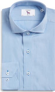 Lorenzo Uomo Trim Fit Pinstripe Cotton Dress Shirt