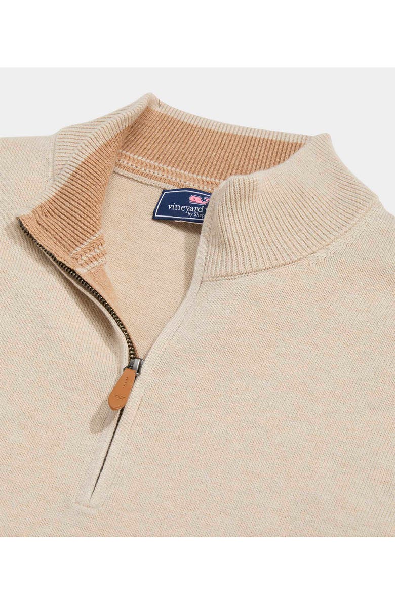 vineyard vines Boathouse Quarter Zip Merino Wool & Cotton Pullover, Alternate, color, 