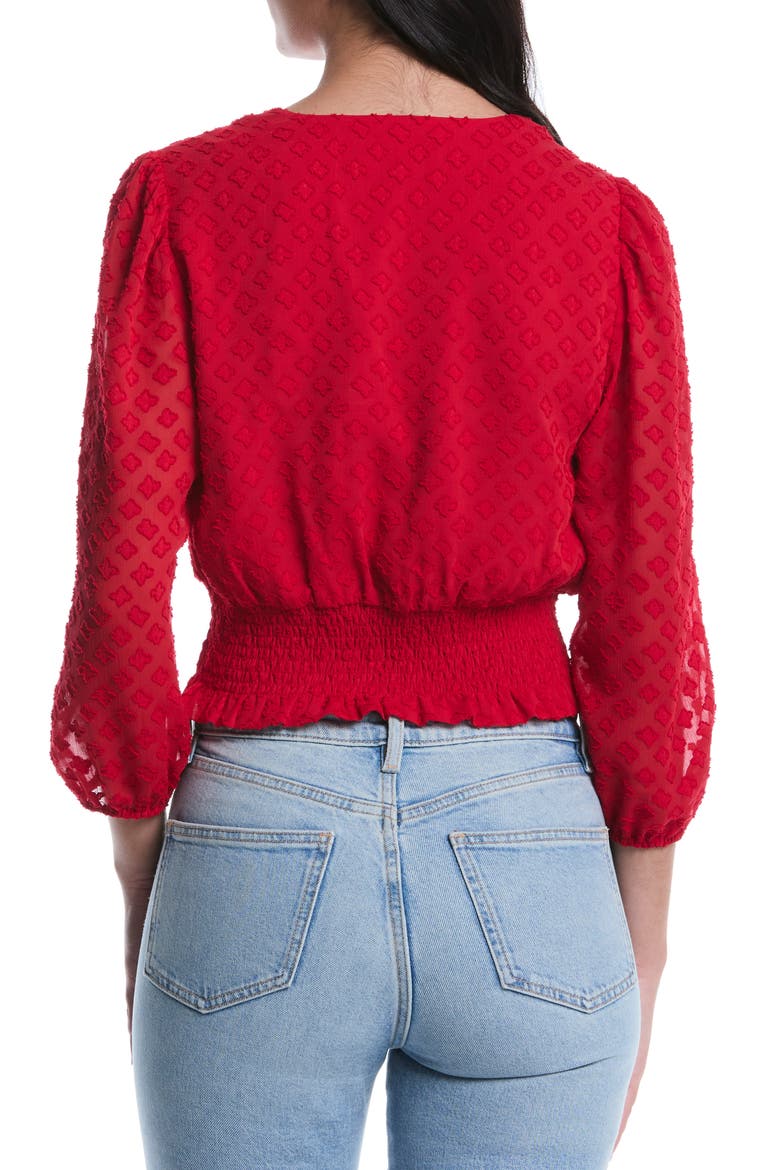 Smocked Balloon Sleeve Top, Alternate, color, SALSA