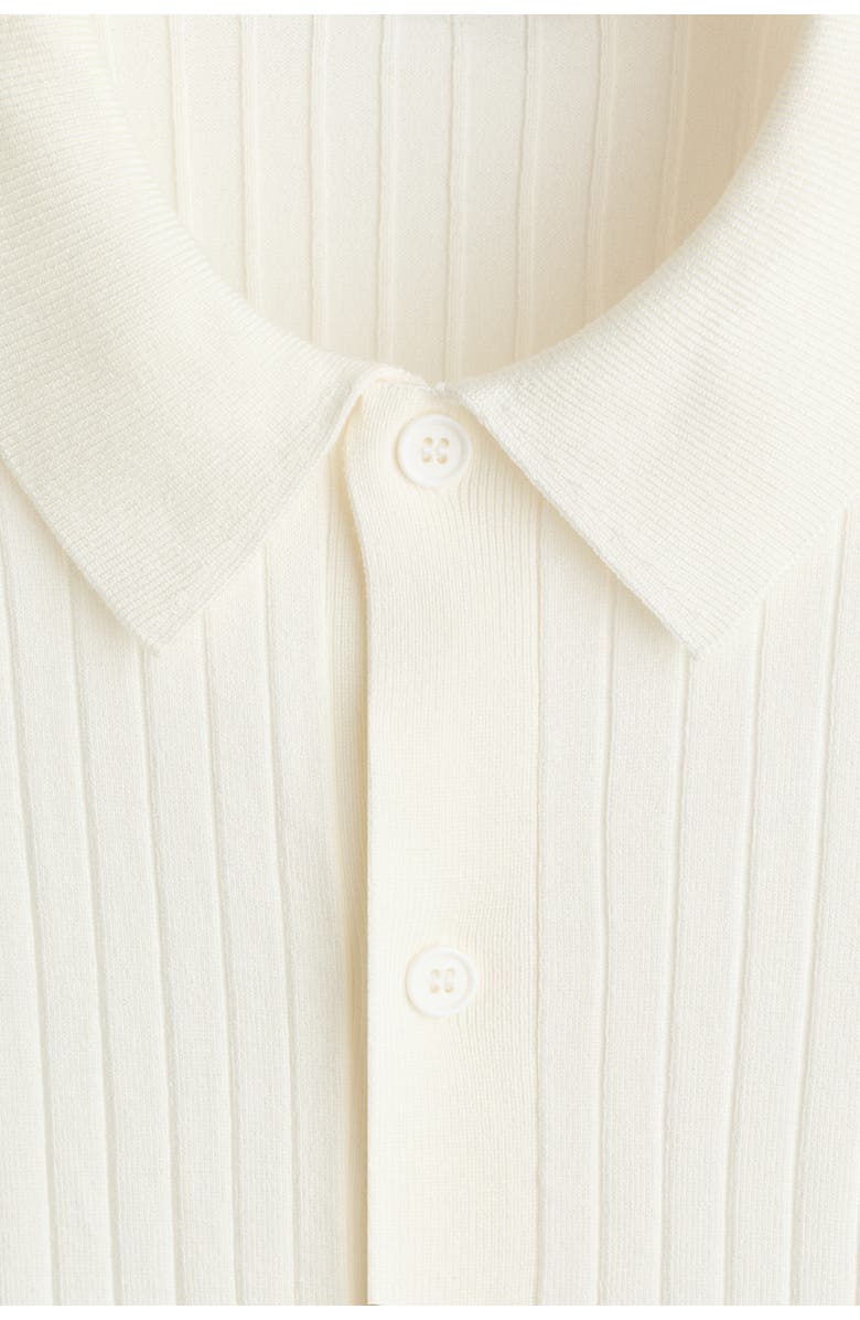 H&M Regular Fit Rib-knit Shirt, Alternate, color, Cream