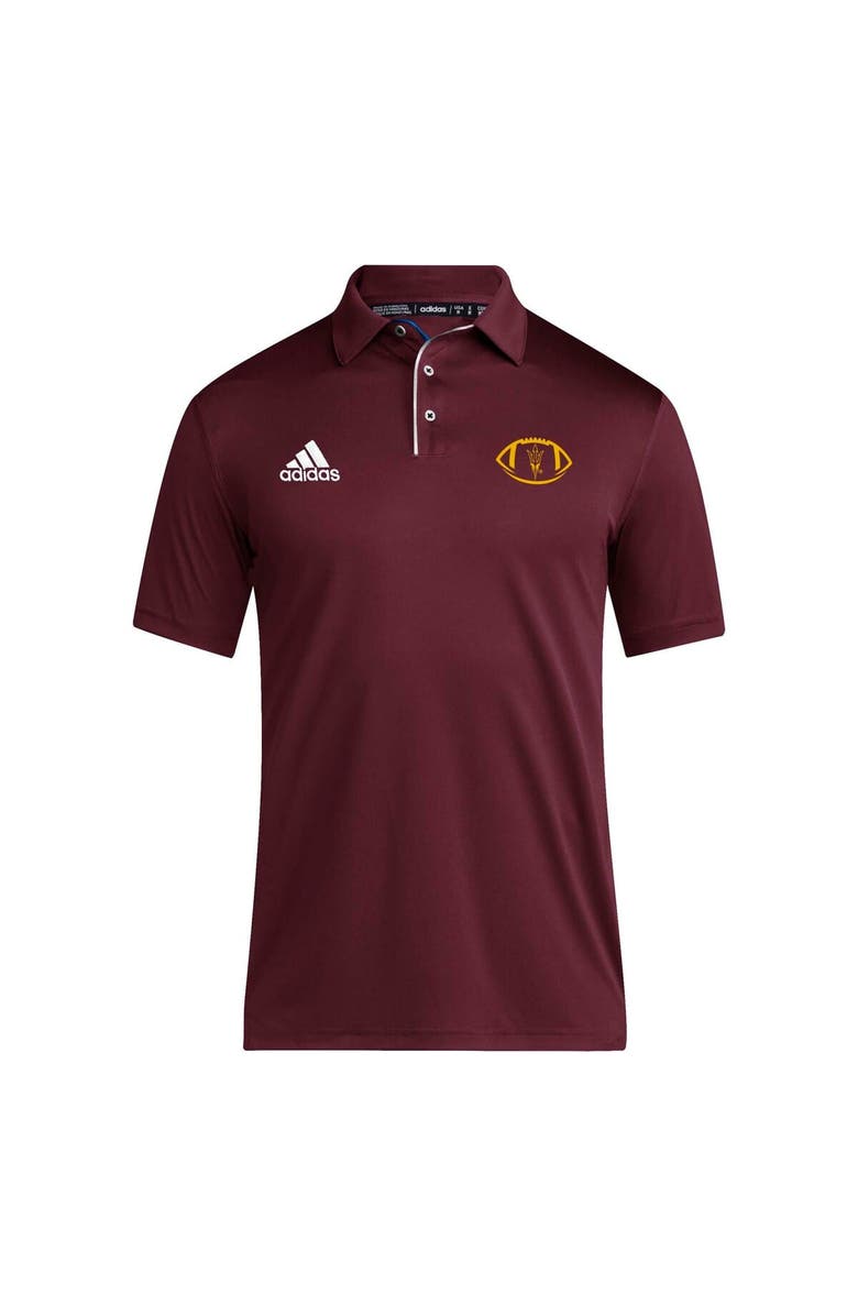 adidas Men's adidas Maroon Arizona State Sun Devils Coaches Polo, Alternate, color, Maroon