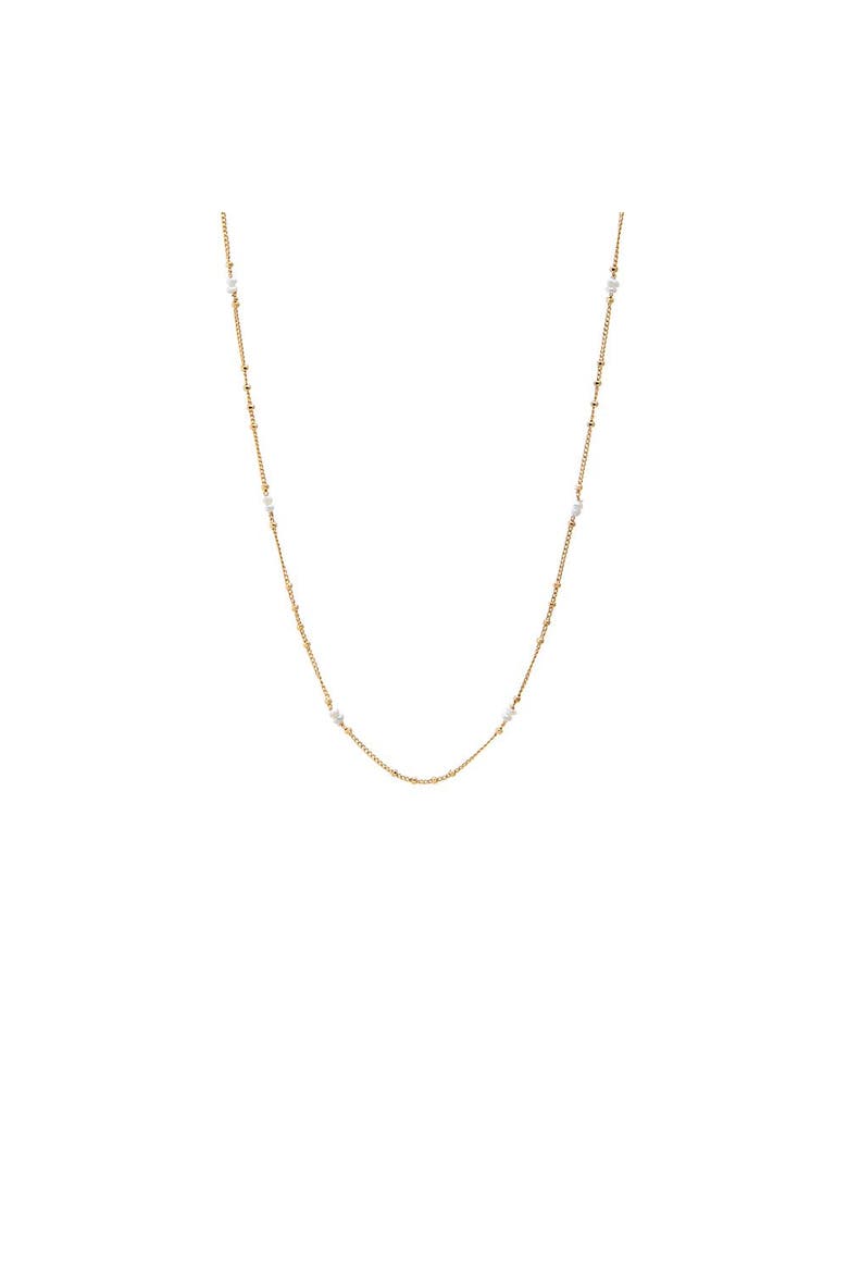 Pearl Station Chain Necklace, Main, color, Gold