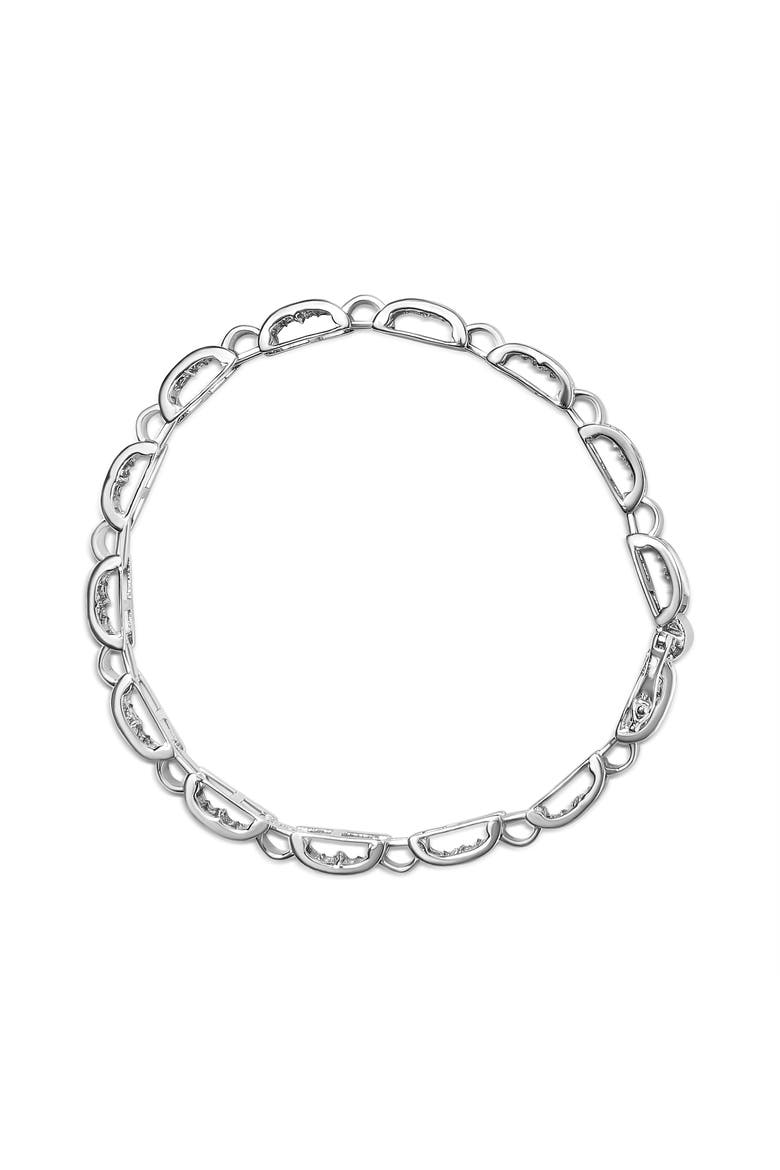14K White Gold 2.00 Cttw Princess Diamond Invisible Set Link Bracelet, Alternate, color, White