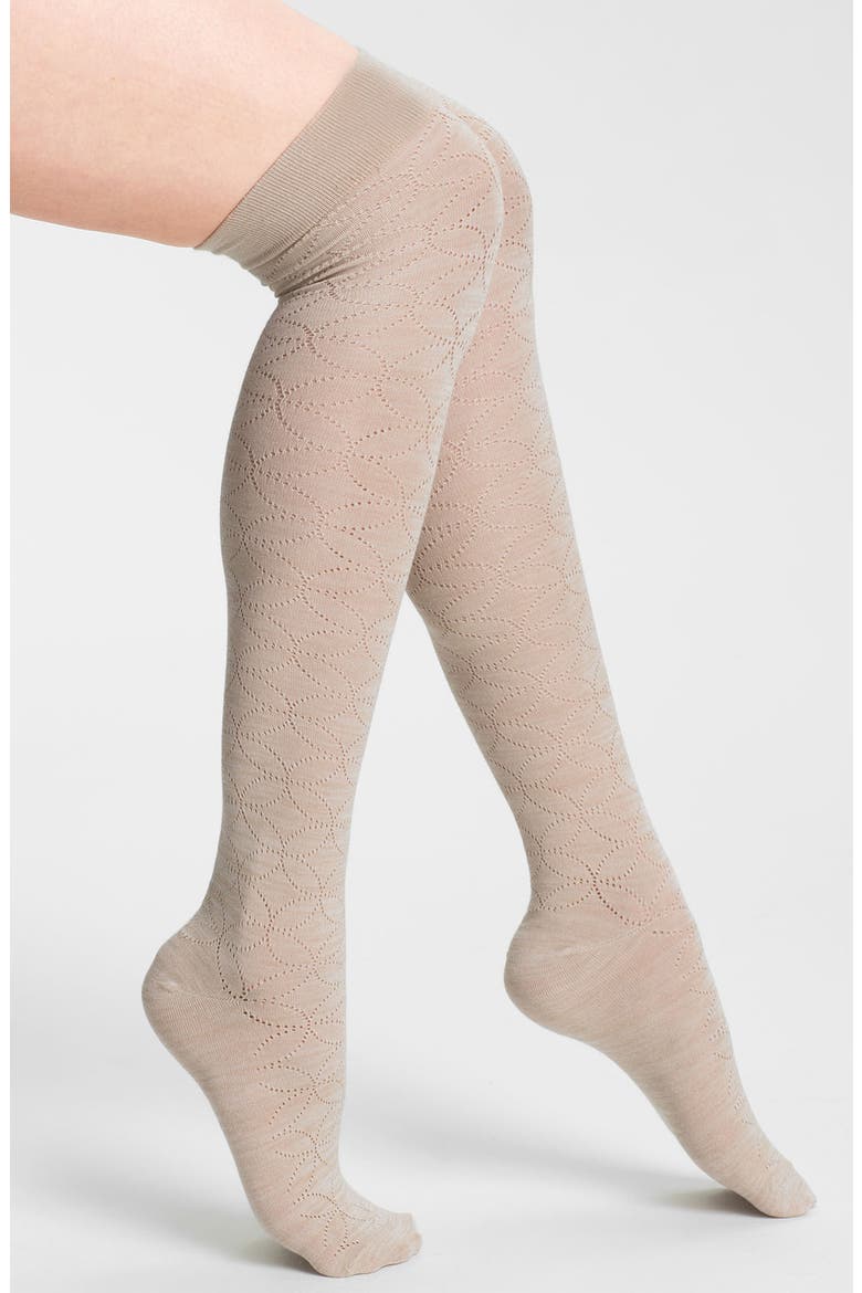 'Inside the Lines' Over the Knee Socks, Main, color, OATMEAL