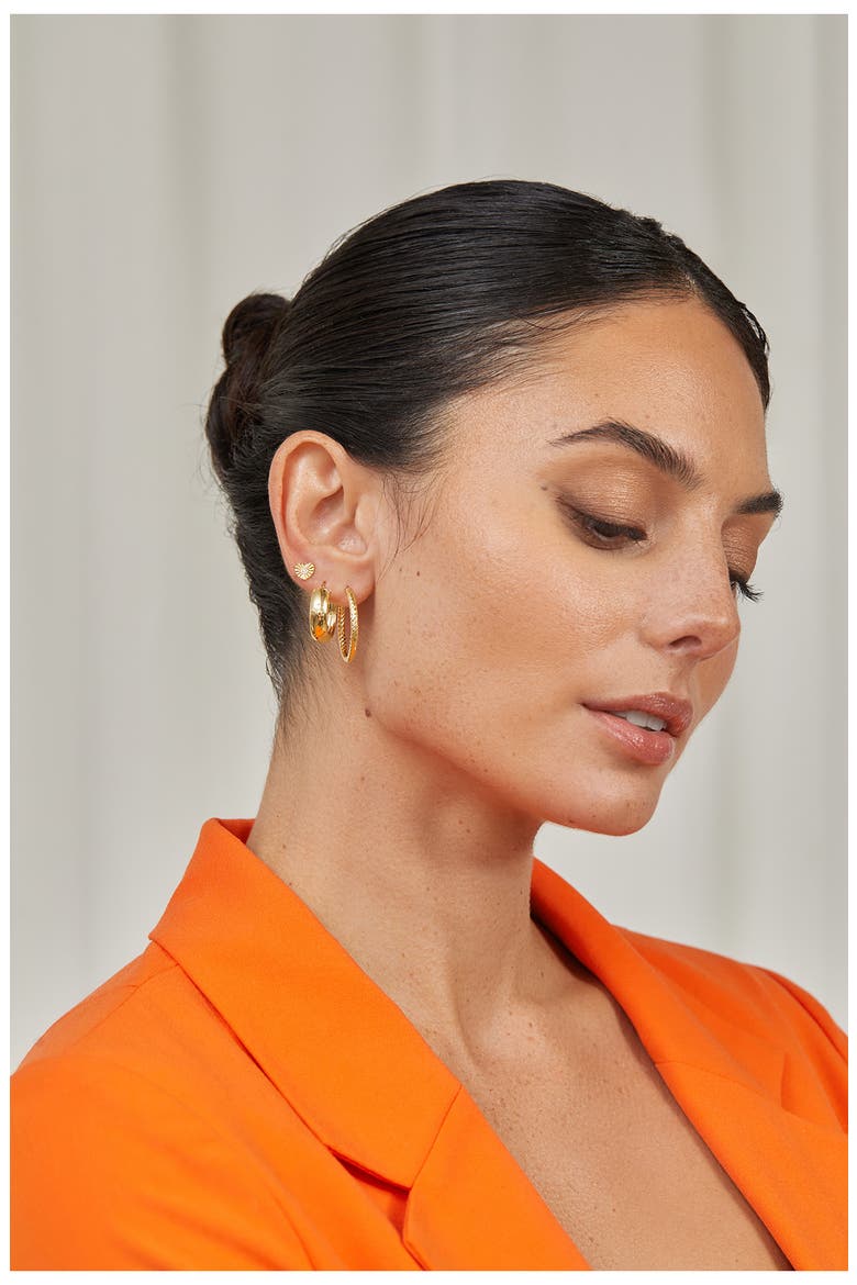 Diamond Heart Stud Earrings (Nordstrom Exclusive), Alternate, color, 18KY
