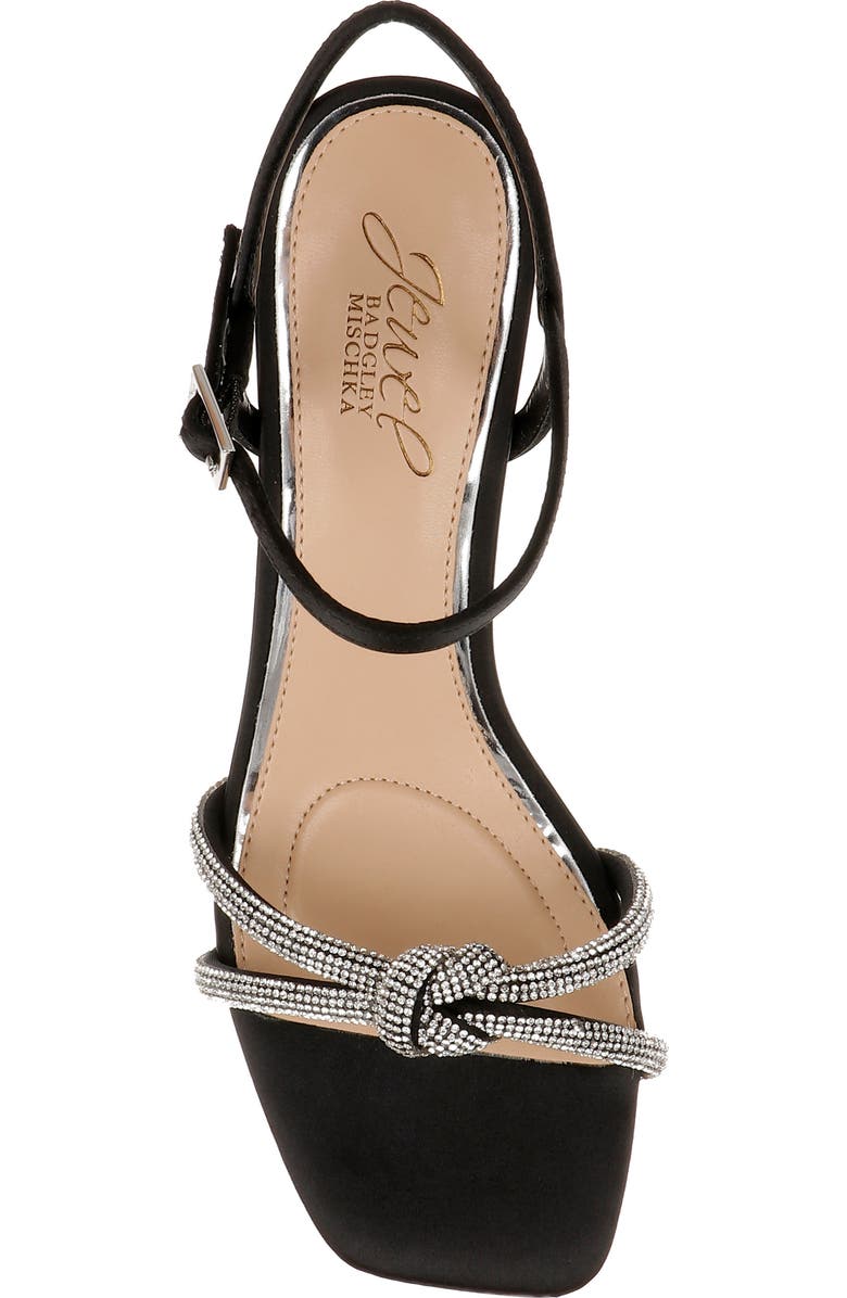 Jewel Badgley Mischka Maci Kitten Heel Ankle Strap Sandal, Alternate, color, Black Satin