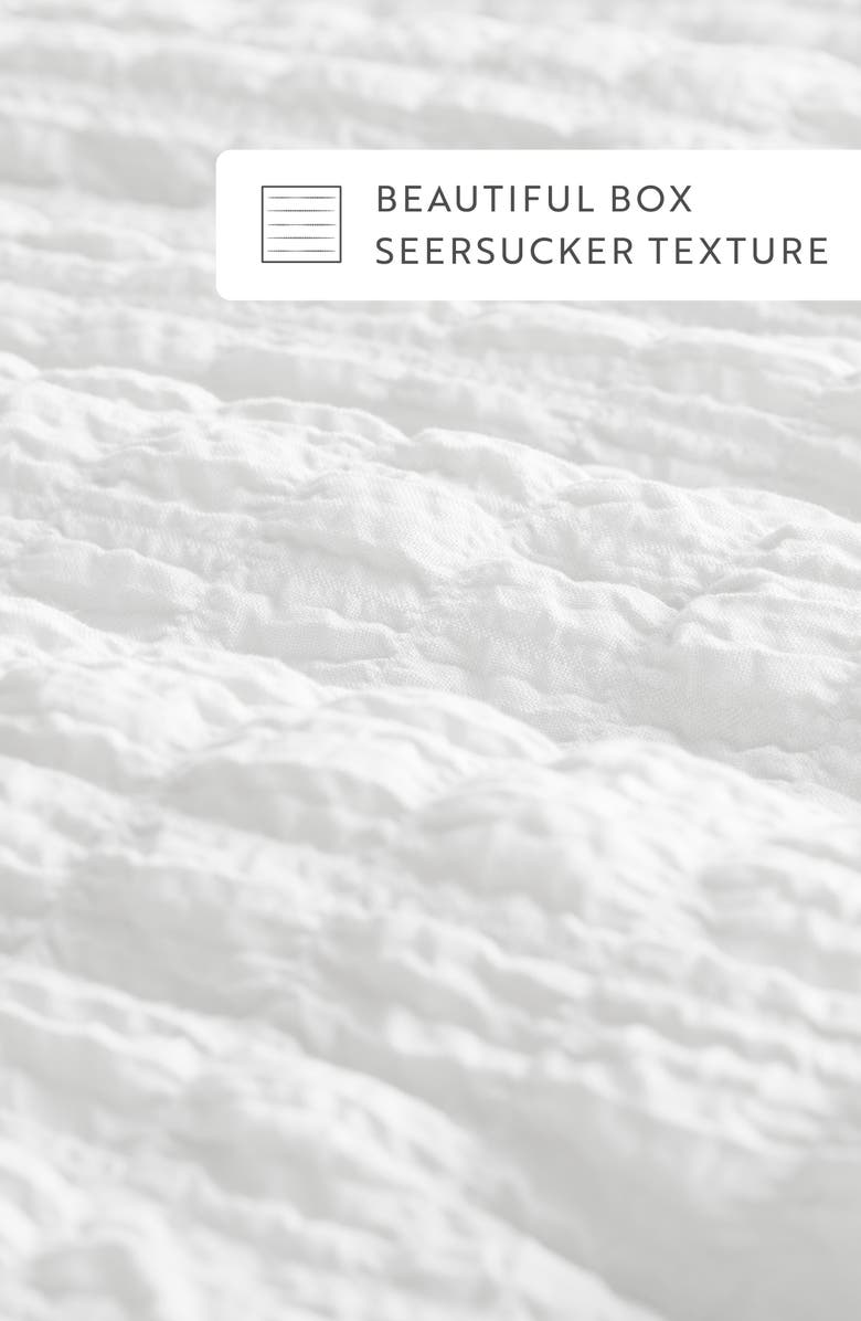 HOMESPUN Seersucker Textured 3-Piece Comforter Set, Alternate, color, White
