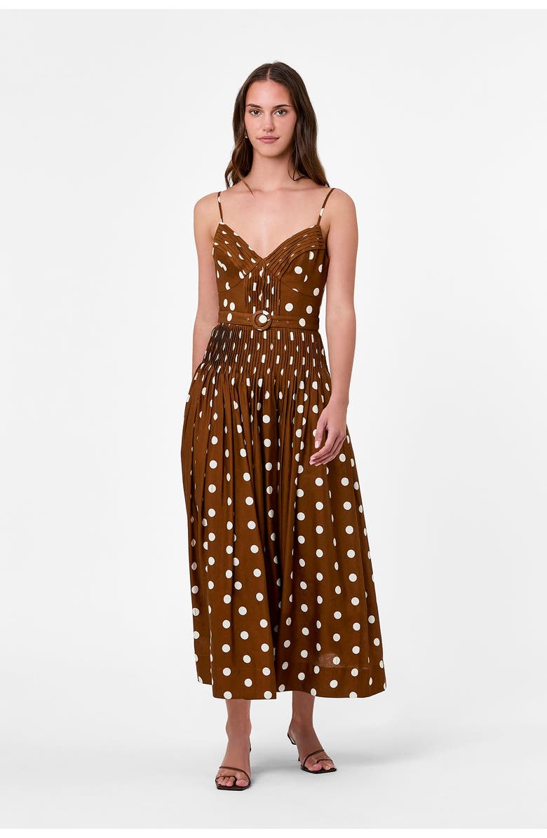 NICHOLAS Mireille Print Dress, Main, color, Spice Ivory Polka Dot