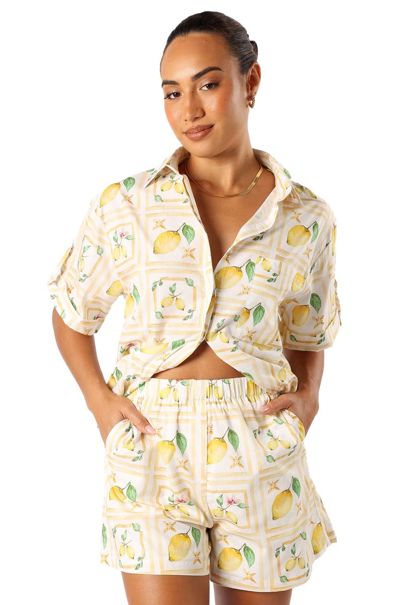 Petal & Pup Domenica Cotton Button-Up Shirt & Shorts Set, Alternate, color, 