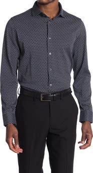 Bugatchi Geo Print Shaped Fit Shirt