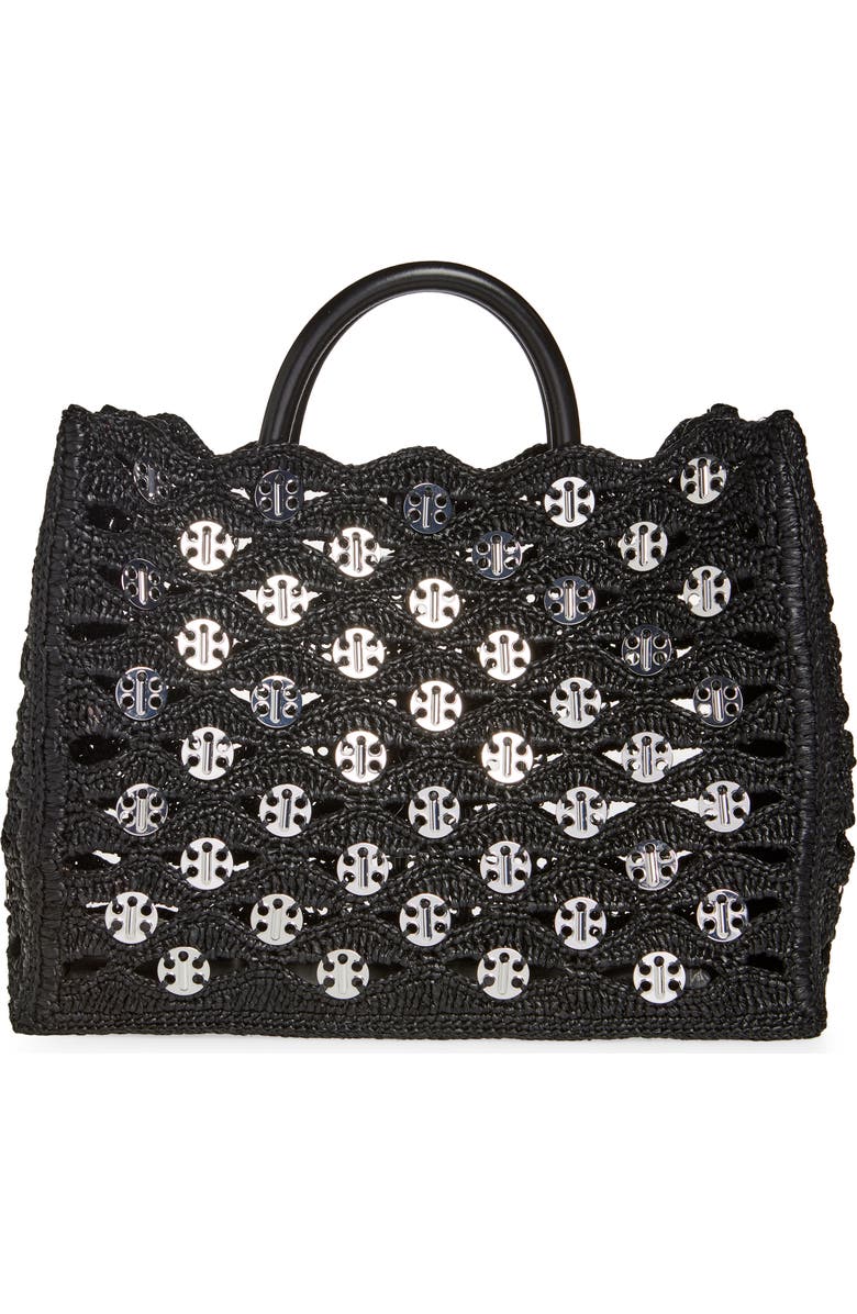 Rabanne Raffia Disc Tote, Alternate, color,