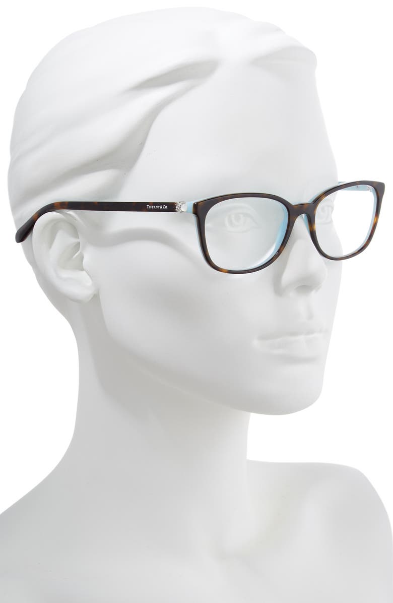 Tiffany & Co. 53mm Optical Glasses, Alternate, color, Havana/ Blue