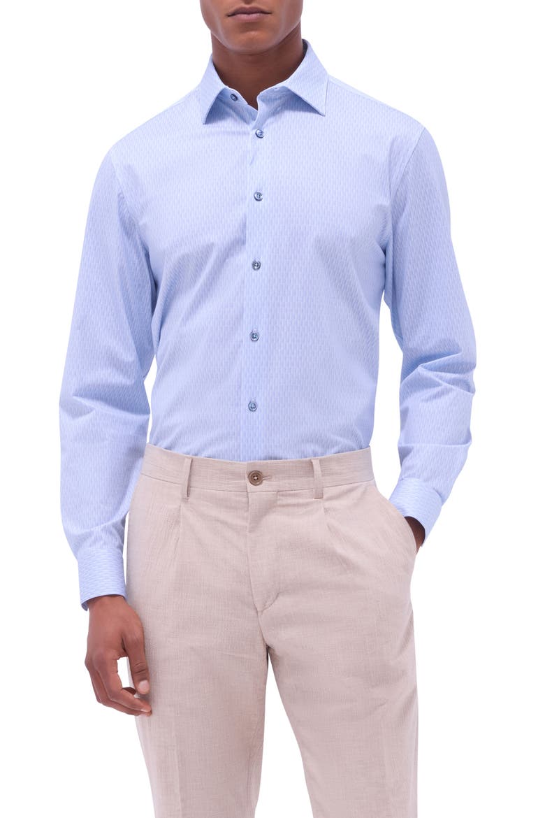 James OoohCotton® Geo Print Button-Up Shirt, Main, color, AIR BLUE