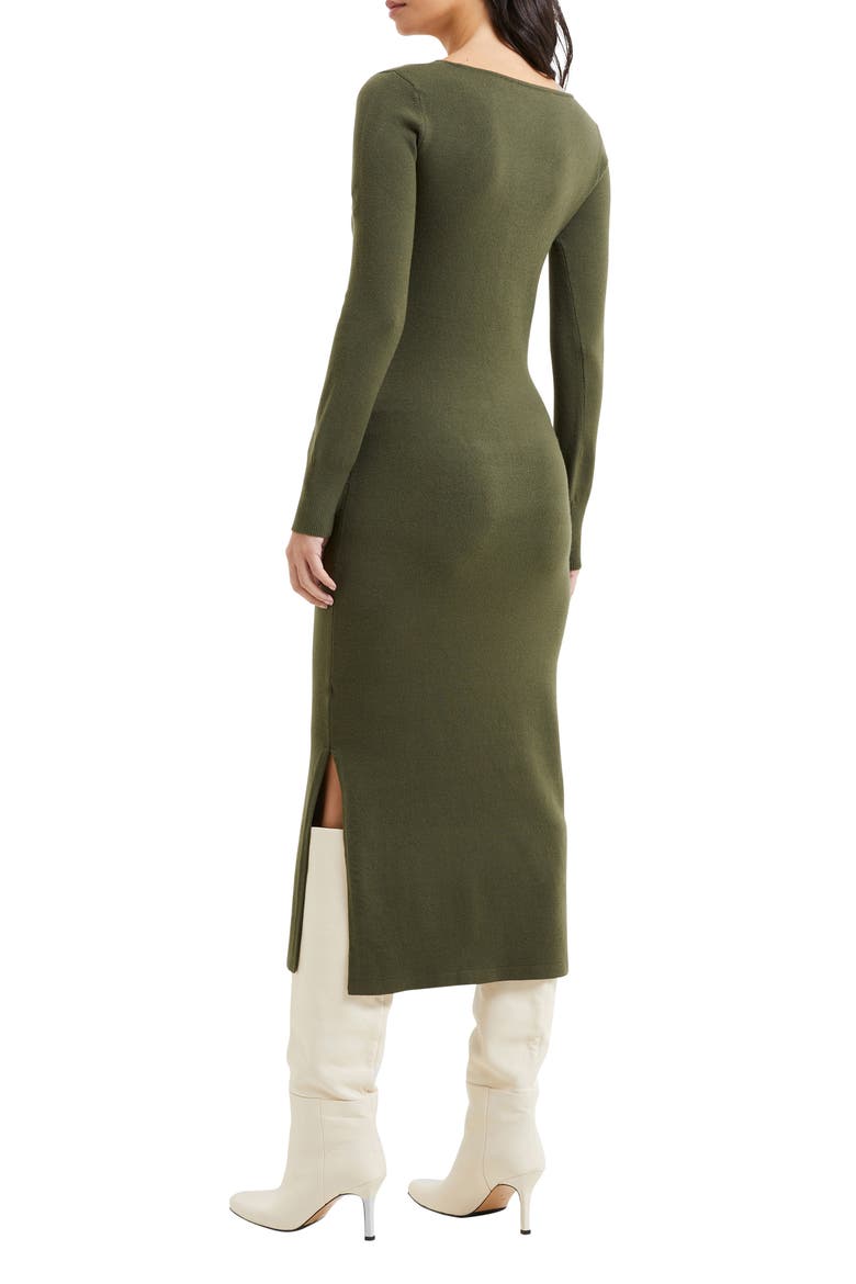 Babysoft Square Neck Long Sleeve Midi Dress, Alternate, color, OLIVE NIGH
