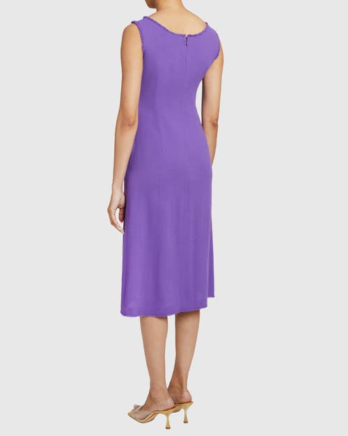 Santorelli Fanny A-line Sleeveless Midi Dress In Cool Purple