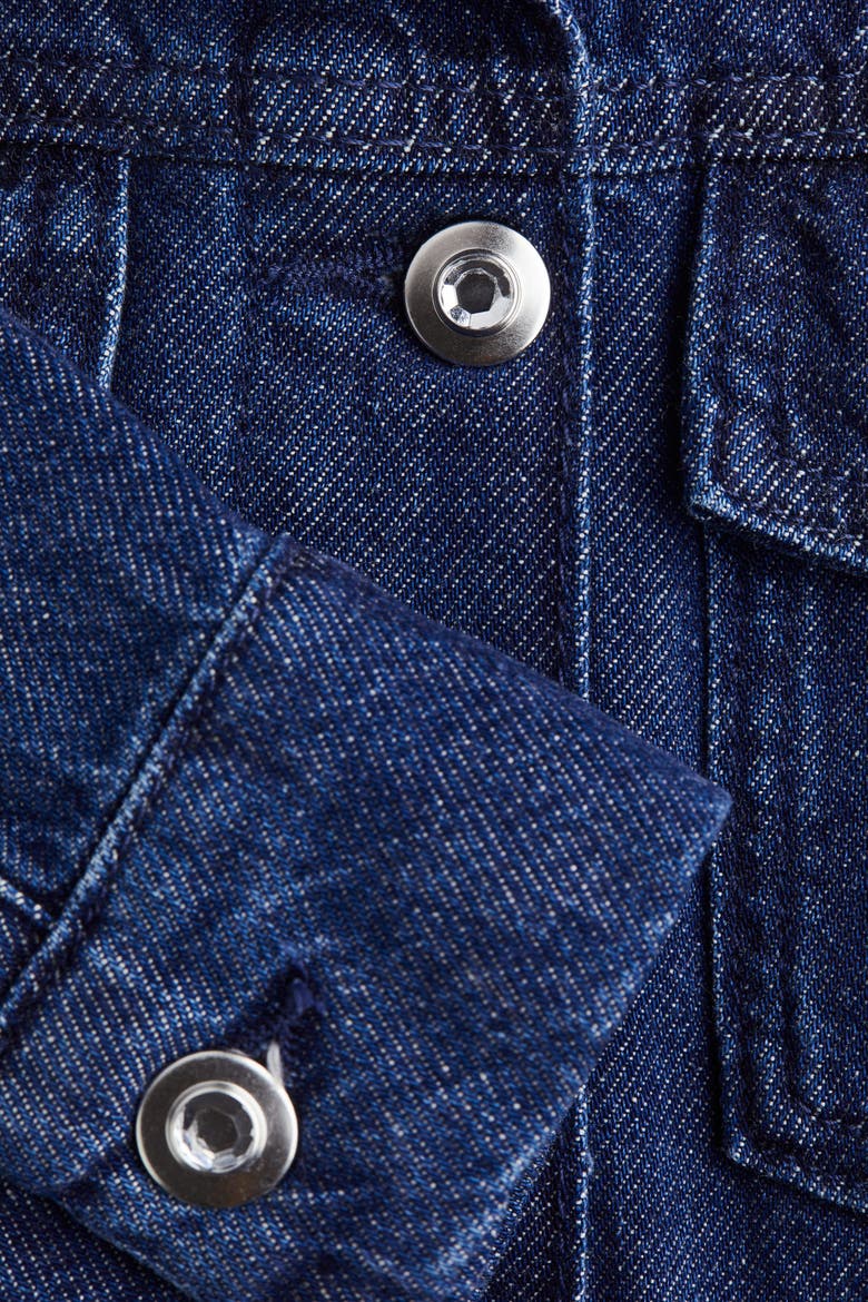 Cropped Denim Jacket, Alternate, color, Dark denim blue