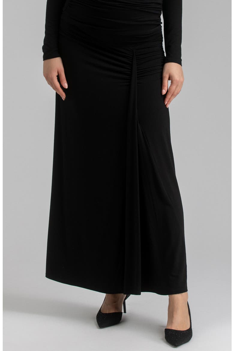 Ruched Maternity Maxi Skirt, Main, color, BLACK