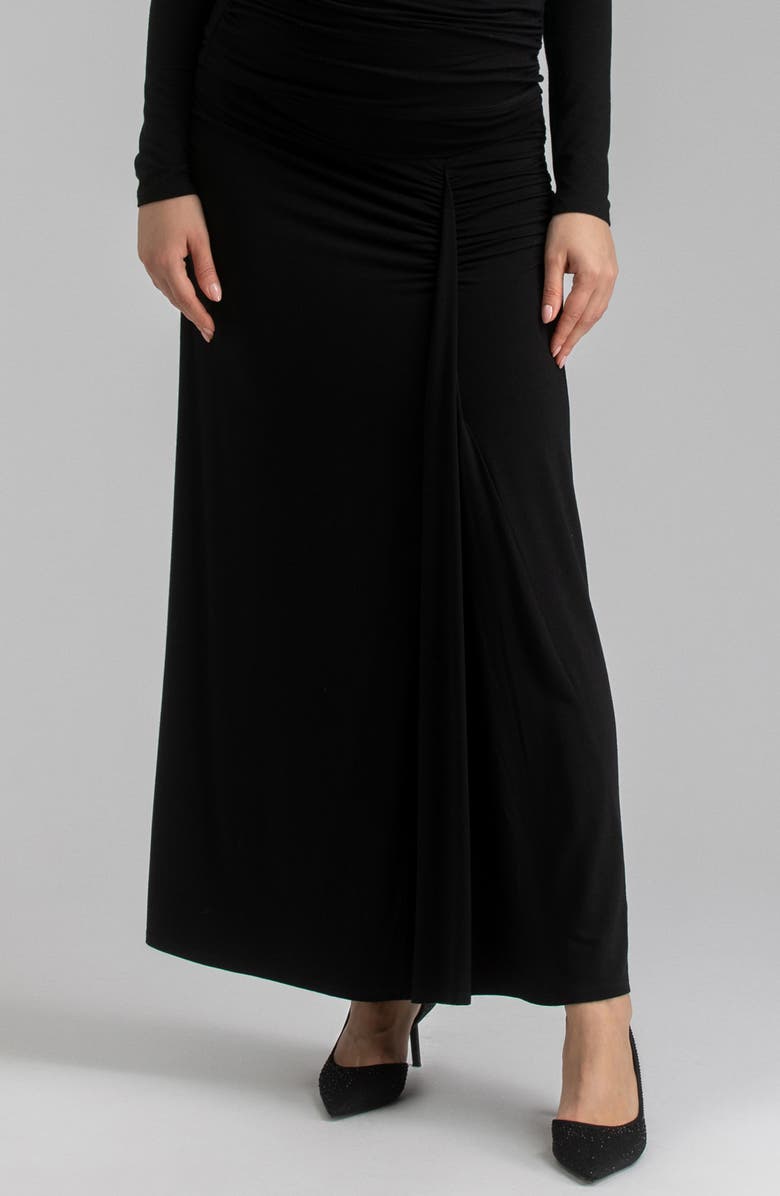 PIETRO BRUNELLI MATERNITY Ruched Maternity Maxi Skirt, Main, color, Black