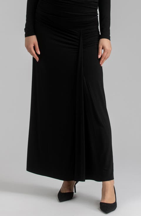 Ruched Maternity Maxi Skirt