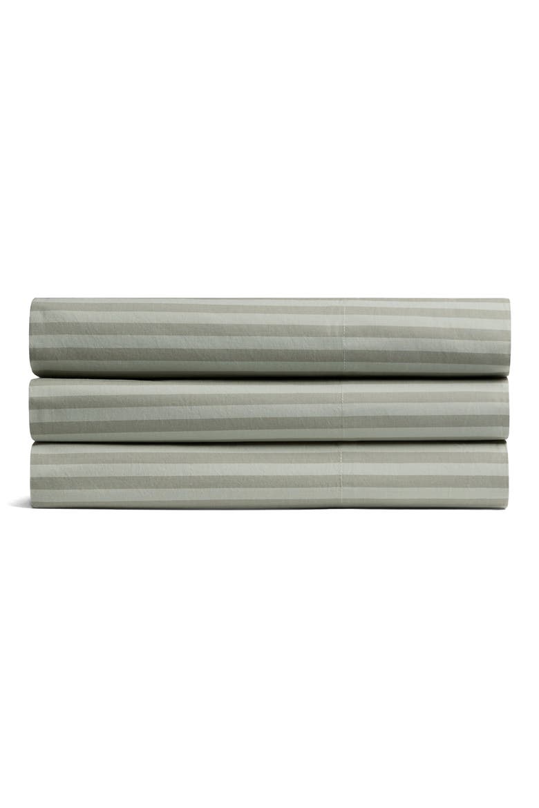 Percale Top Sheet, Main, color, MOSS STRIPE