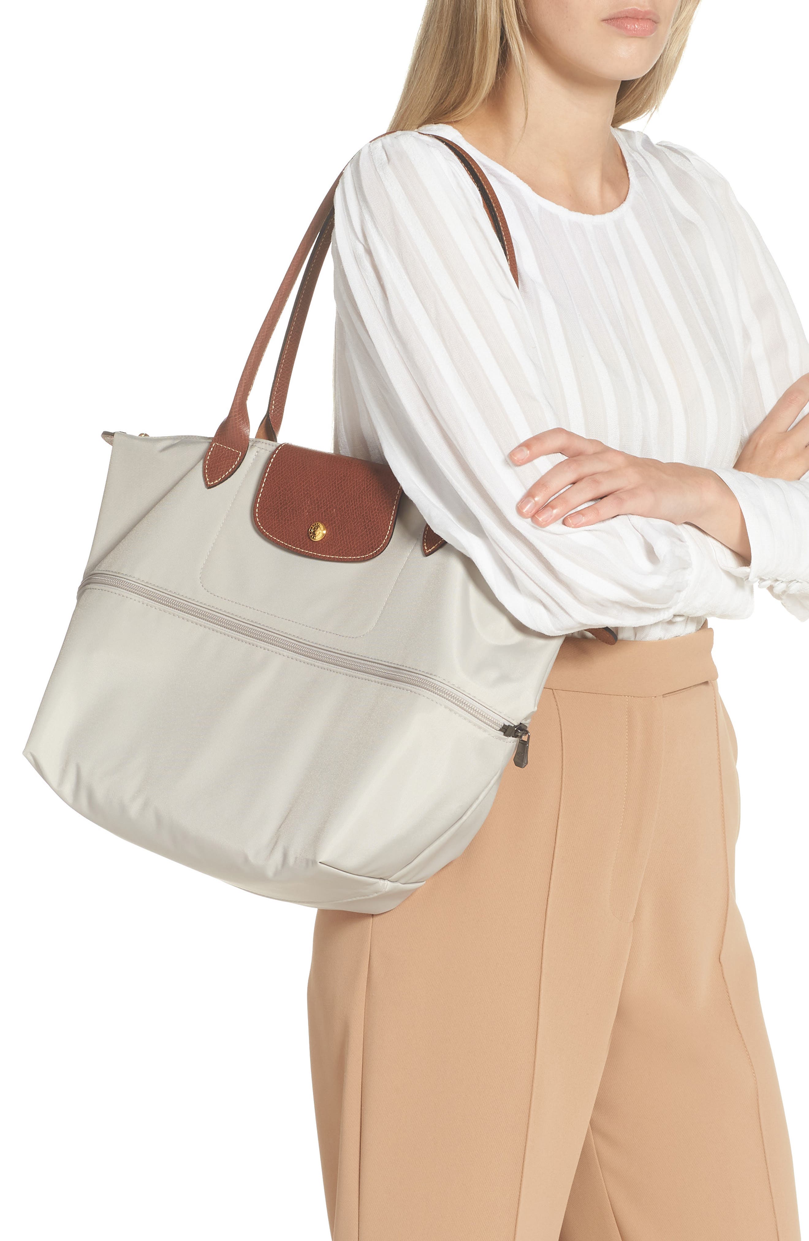 Le Pliage Expandable Tote (Nordstrom Exclusive), Alternate, color, PEBBLE