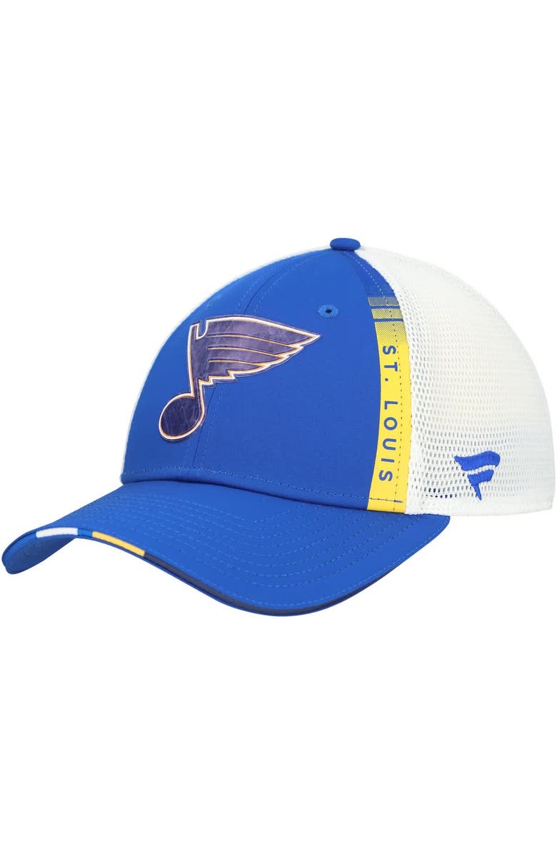 FANATICS Men's Fanatics  Royal St. Louis Blues Authentic Pro Draft Adjustable Trucker Hat, Alternate, color, 