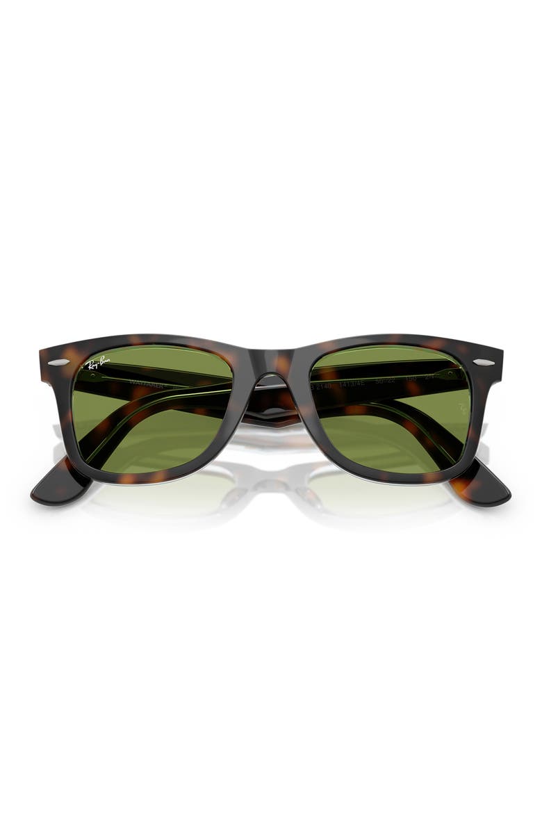 Classic Wayfarer 50mm Sunglasses, Alternate, color, DARK HAVANA / GREEN