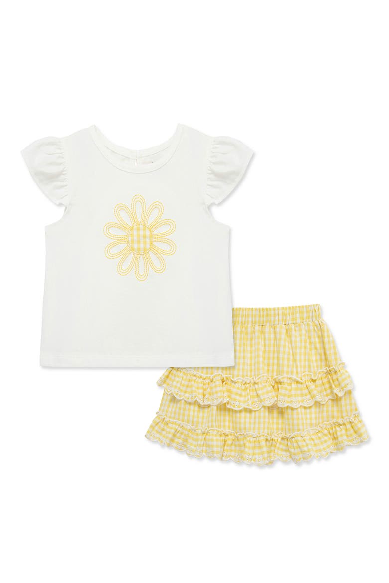 Daisy Top & Skort Set, Main, color, YELLOW