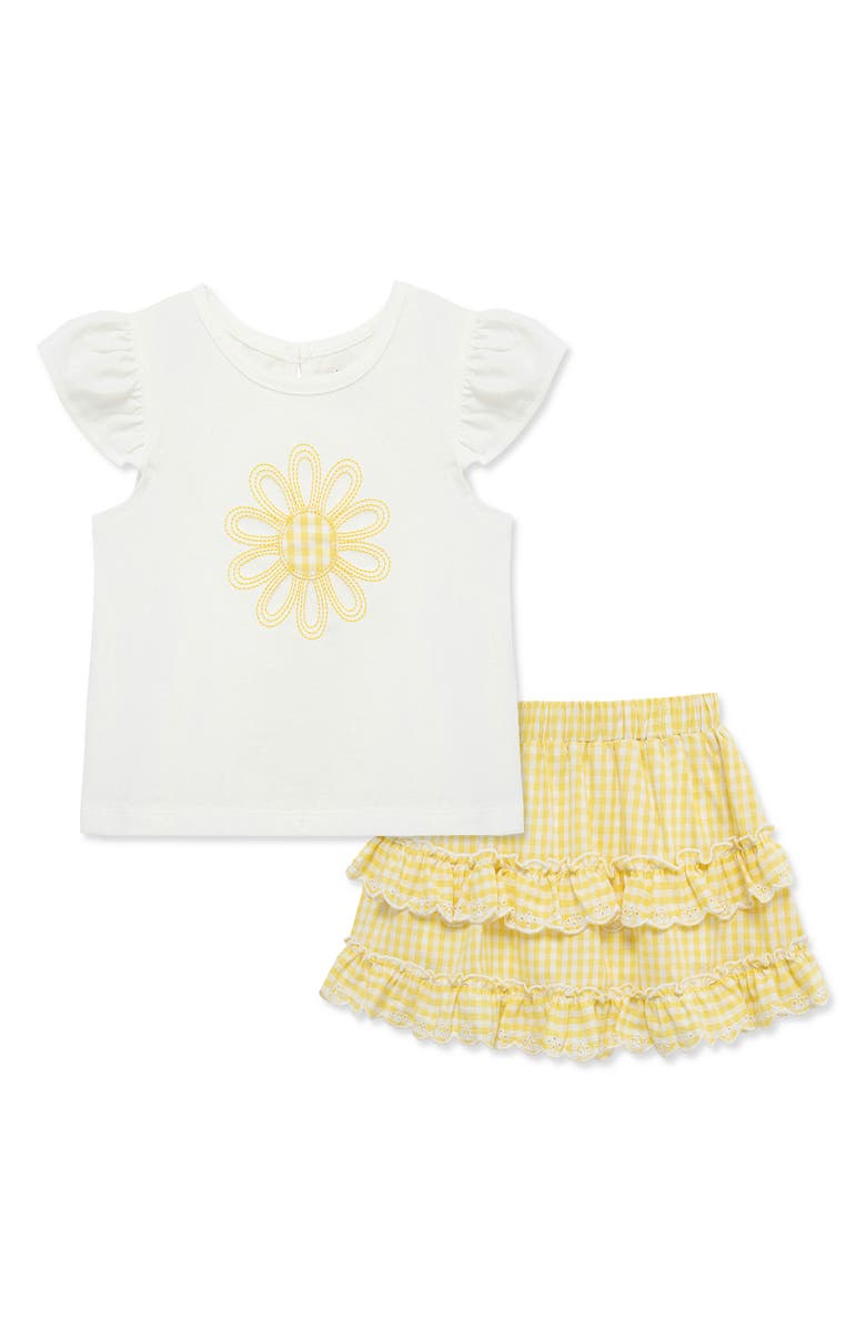 Little Me Kids' Daisy Top & Skort Set, Main, color, Yellow